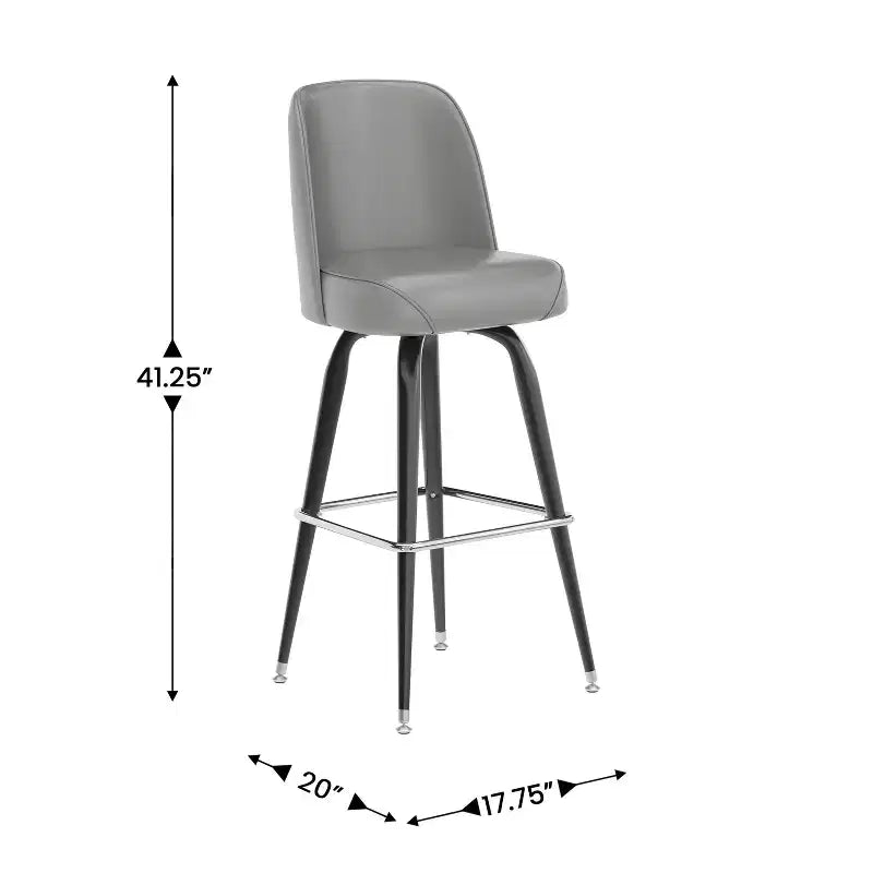 Tabouret de bar Emma et Oliver en métal avec siège baquet pivotant