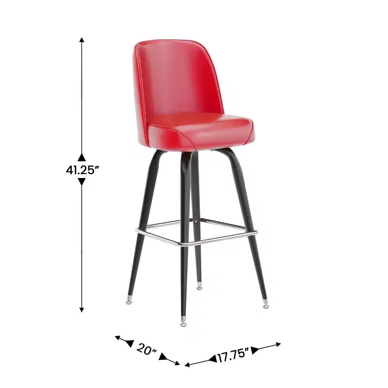 Tabouret de bar Emma et Oliver en métal avec siège baquet pivotant