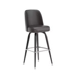 Tabouret de bar Emma et Oliver en métal avec siège baquet pivotant