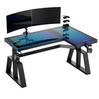 EUREKA ERGONOMIC GTG-L60 Pro, bureau de jeu assis-debout avec plateau en verre 60x23