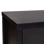 Flash Furniture Wells, buffet de cuisine et de salle à manger moderne, meuble de rangement en bois composite avec 3 portes en verre trempé et 3 tiroirs