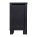 Flash Furniture Wells, buffet de cuisine et de salle à manger moderne, meuble de rangement en bois composite avec 3 portes en verre trempé et 3 tiroirs