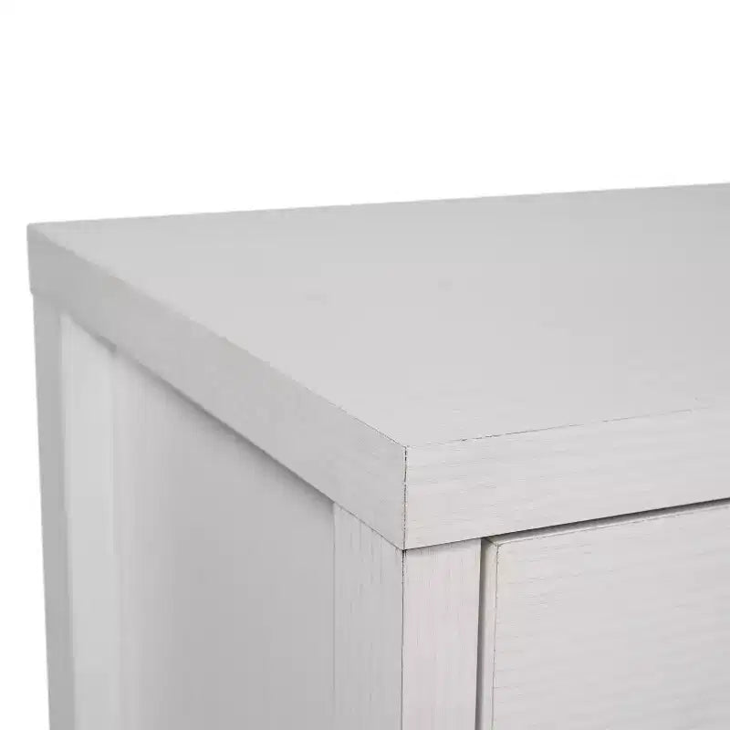 Flash Furniture Wells, buffet de cuisine et de salle à manger moderne, meuble de rangement en bois composite avec 3 portes en verre trempé et 3 tiroirs