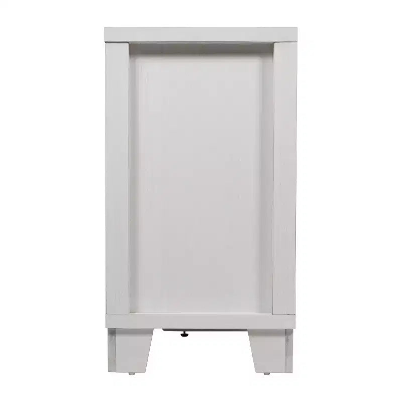 Flash Furniture Wells, buffet de cuisine et de salle à manger moderne, meuble de rangement en bois composite avec 3 portes en verre trempé et 3 tiroirs
