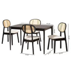 Ensemble de salle à manger 5 pièces en bois de style moderne du milieu du siècle Baxton Studio Darrion