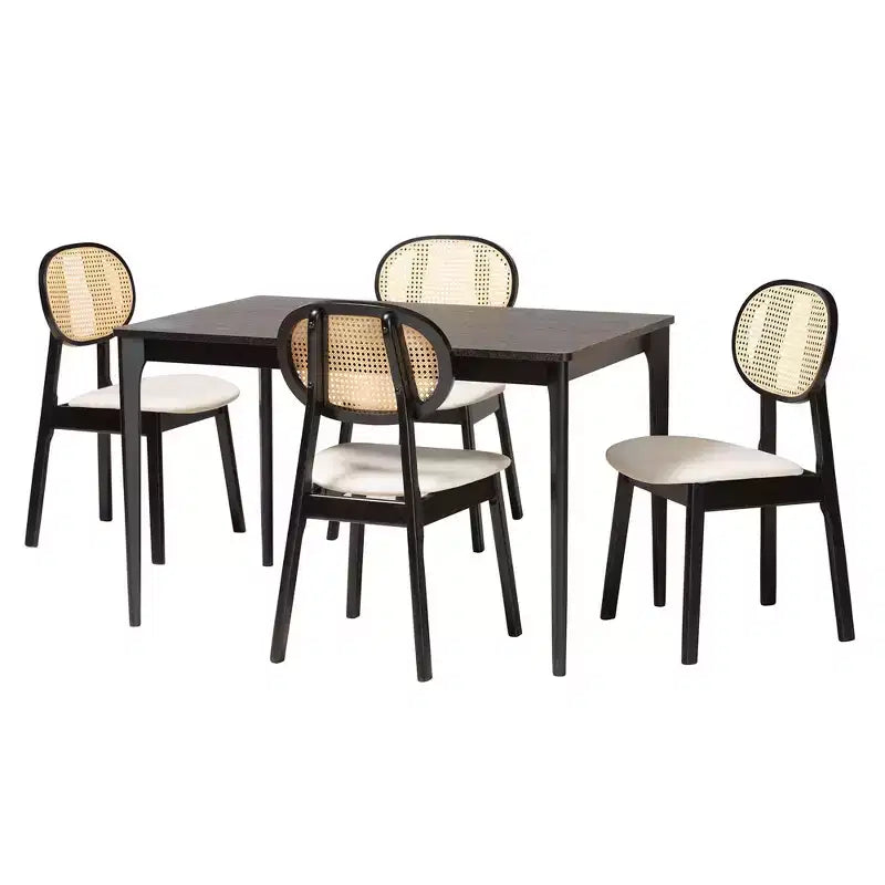 Ensemble de salle à manger 5 pièces en bois de style moderne du milieu du siècle Baxton Studio Darrion