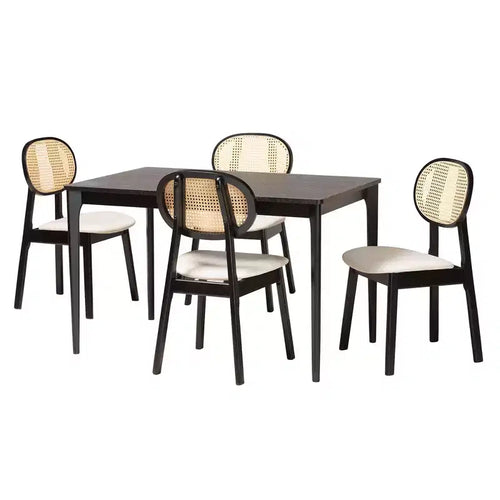 Ensemble de salle à manger 5 pièces en bois de style moderne du milieu du siècle Baxton Studio Darrion