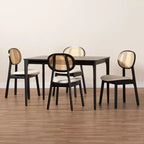 Ensemble de salle à manger 5 pièces en bois de style moderne du milieu du siècle Baxton Studio Darrion