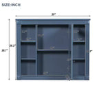 Armoire de toilette murale avec miroir, meuble de rangement de salle de bain, armoire murale de salle de bain avec 6 étagères ouvertes pour la salle de bain