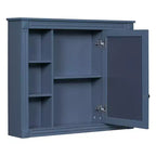 Armoire de toilette murale avec miroir, meuble de rangement de salle de bain, armoire murale de salle de bain avec 6 étagères ouvertes pour la salle de bain