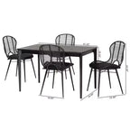 Ensemble de salle à manger 5 pièces Baxton Studio Brenna en bois, style bohème moderne