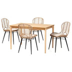 Ensemble de salle à manger 5 pièces Baxton Studio Brenna en bois, style bohème moderne