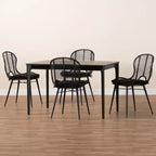 Ensemble de salle à manger 5 pièces Baxton Studio Brenna en bois, style bohème moderne