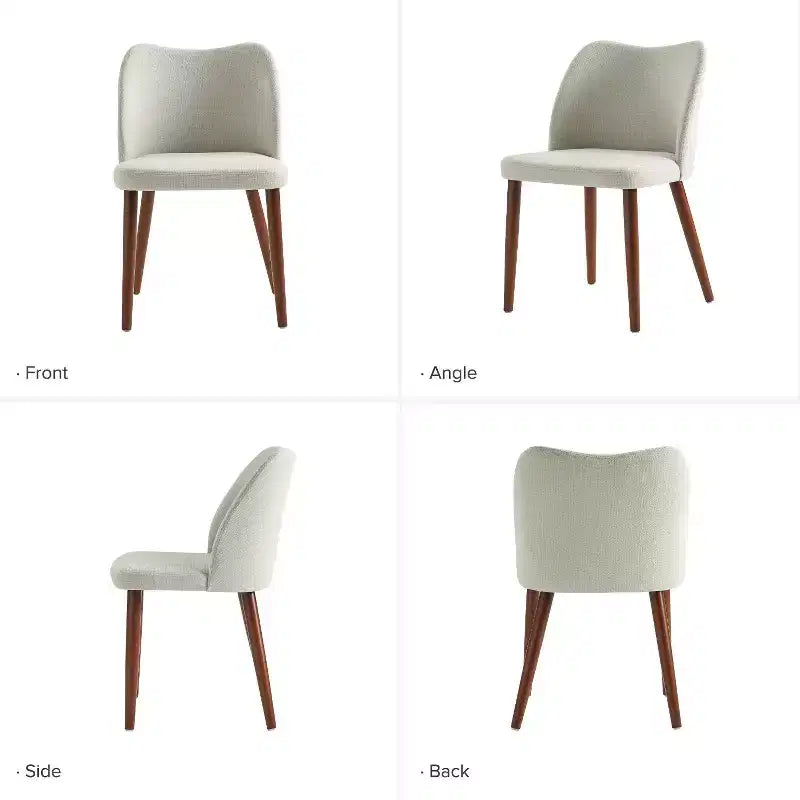 Chaise de salle à manger Elisa en tissu, style Mid-century moderne, lot de 2 | ART OF LIVING DESIGNS