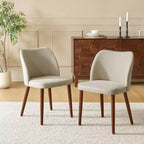 Chaise de salle à manger Elisa en tissu, style Mid-century moderne, lot de 2 | ART OF LIVING DESIGNS