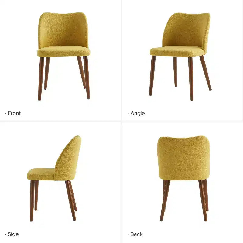 Chaise de salle à manger Elisa en tissu, style Mid-century moderne, lot de 2 | ART OF LIVING DESIGNS
