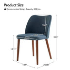 Chaise de salle à manger Elisa en tissu, style Mid-century moderne, lot de 2 | ART OF LIVING DESIGNS