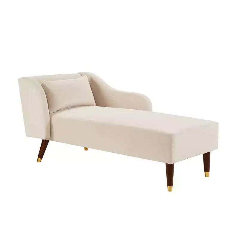 Chaise longue moderne en velours, chaise longue rembourrée avec accoudoir incurvé, canapé-lit de salon pour chambre, bureau, salon