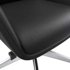 Chaise de bureau LeisureMod Summit à dossier haut en cuir vegan avec cadre en aluminium, pivotante et inclinable, chaise de bureau ergonomique réglable pour le bureau à domicile