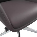 Chaise de bureau LeisureMod Summit à dossier haut en cuir vegan avec cadre en aluminium, pivotante et inclinable, chaise de bureau ergonomique réglable pour le bureau à domicile