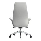 Chaise de bureau LeisureMod Summit à dossier haut en cuir vegan avec cadre en aluminium, pivotante et inclinable, chaise de bureau ergonomique réglable pour le bureau à domicile