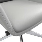 Chaise de bureau LeisureMod Summit à dossier haut en cuir vegan avec cadre en aluminium, pivotante et inclinable, chaise de bureau ergonomique réglable pour le bureau à domicile