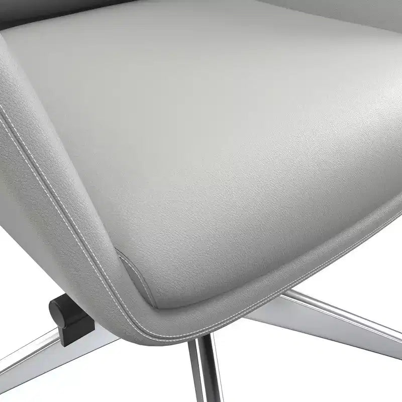 Chaise de bureau LeisureMod Summit à dossier haut en cuir vegan avec cadre en aluminium, pivotante et inclinable, chaise de bureau ergonomique réglable pour le bureau à domicile