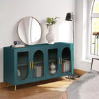 Meuble de rangement d'appoint à 2 portes, buffet en bois, meuble console média avec pieds en métal pour la cuisine, le salon ou l'entrée
