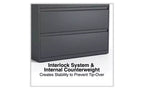 Classeur latéral Alera, 4 tiroirs pour dossiers format légal/lettre/A4/A5, anthracite, 42 x 18,63 x 52,5
