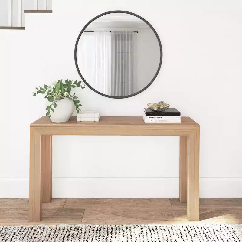 Console moderne en bois massif Plank+Beam 56 pour entrée étroite
