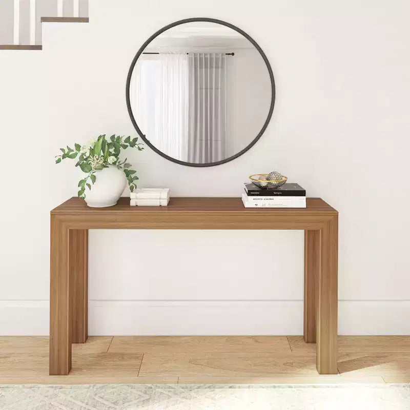 Console moderne en bois massif Plank+Beam 56 pour entrée étroite