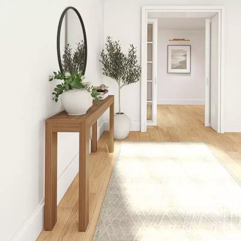 Console moderne en bois massif Plank+Beam 56 pour entrée étroite