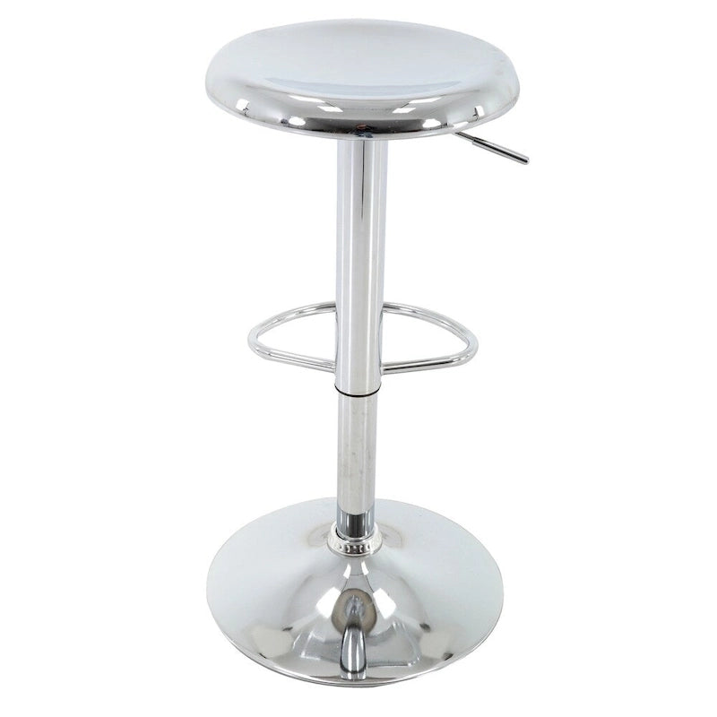 Tabouret de bar pivotant réglable en hauteur rose / étain / doré avec finition chromée – Siège unique