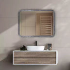 Miroir industriel Howard Elliott Fordham à cadre métallique avec détails rivetés