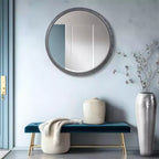 Miroir industriel Howard Elliott Fordham à cadre métallique avec détails rivetés