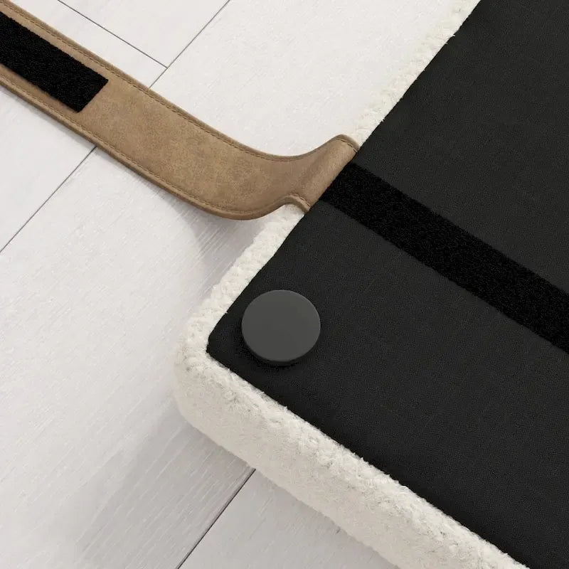 Tête de lit capitonnée murale en tissu bouclé avec rail métallique réglable – Lit simple, Queen ou King