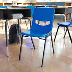 Chaise de salle de classe empilable Flash Furniture HERCULES résistante et confortable avec cadre thermolaqué, dossier et assise ergonomiques