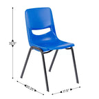 Chaise de salle de classe empilable Flash Furniture HERCULES résistante et confortable avec cadre thermolaqué, dossier et assise ergonomiques