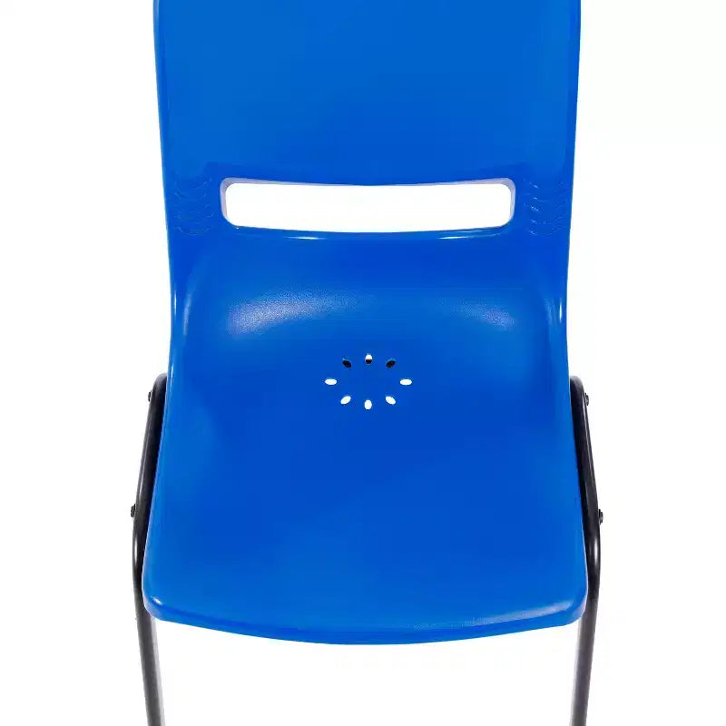Chaise de salle de classe empilable Flash Furniture HERCULES résistante et confortable avec cadre thermolaqué, dossier et assise ergonomiques