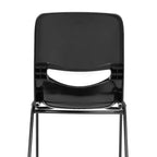 Chaise de salle de classe empilable Flash Furniture HERCULES résistante et confortable avec cadre thermolaqué, dossier et assise ergonomiques