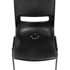 Chaise de salle de classe empilable Flash Furniture HERCULES résistante et confortable avec cadre thermolaqué, dossier et assise ergonomiques