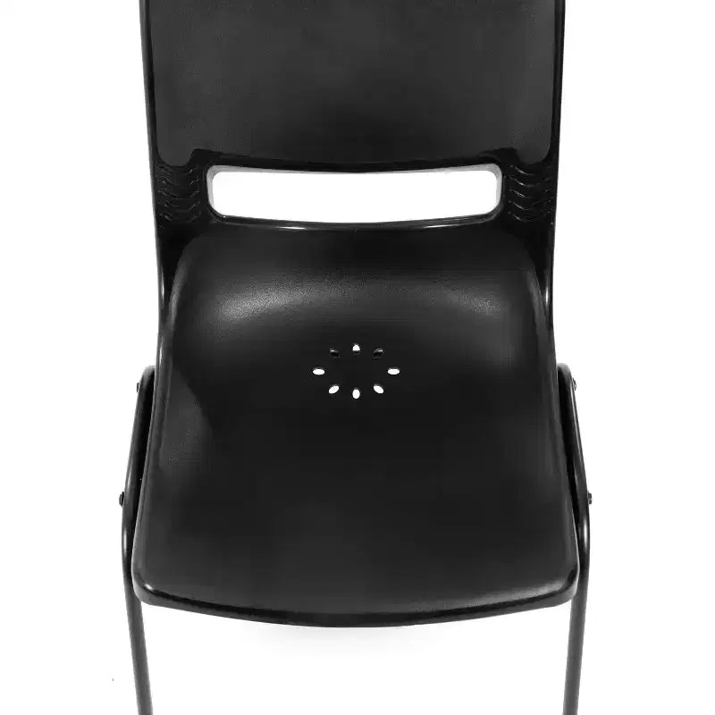 Chaise de salle de classe empilable Flash Furniture HERCULES résistante et confortable avec cadre thermolaqué, dossier et assise ergonomiques