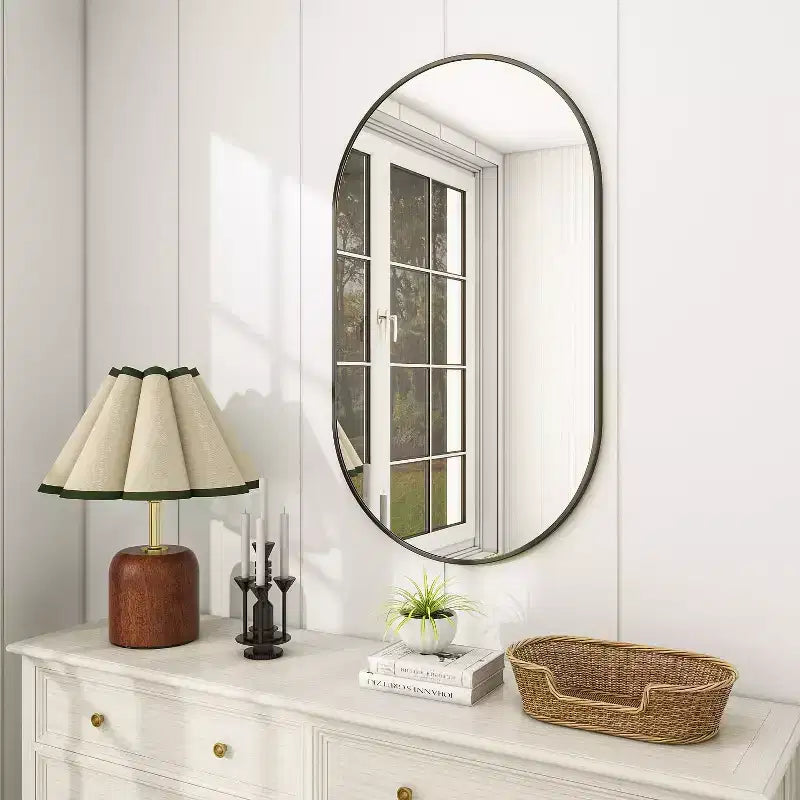 HOMLUX 20x36/22x38 Miroir Ovale Mural de Salle de Bain Grand Format Horizontal Vertical