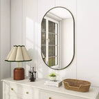 HOMLUX 20x36/22x38 Miroir Ovale Mural de Salle de Bain Grand Format Horizontal Vertical