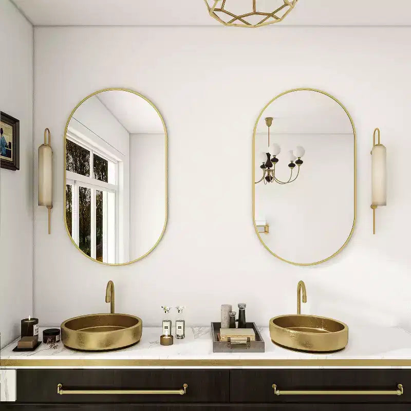 HOMLUX 20x36/22x38 Miroir Ovale Mural de Salle de Bain Grand Format Horizontal Vertical