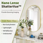HOMLUX 20x36/22x38 Miroir Ovale Mural de Salle de Bain Grand Format Horizontal Vertical