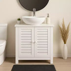Meuble sous-lavabo de salle de bain Evideco avec 2 portes et étagère, sans pied, pour lavabo non suspendu