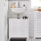 Meuble sous-lavabo de salle de bain Evideco avec 2 portes et étagère, sans pied, pour lavabo non suspendu