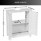 Meuble sous-lavabo de salle de bain Evideco avec 2 portes et étagère, sans pied, pour lavabo non suspendu