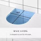 Meuble sous-lavabo de salle de bain Evideco avec 2 portes et étagère, sans pied, pour lavabo non suspendu